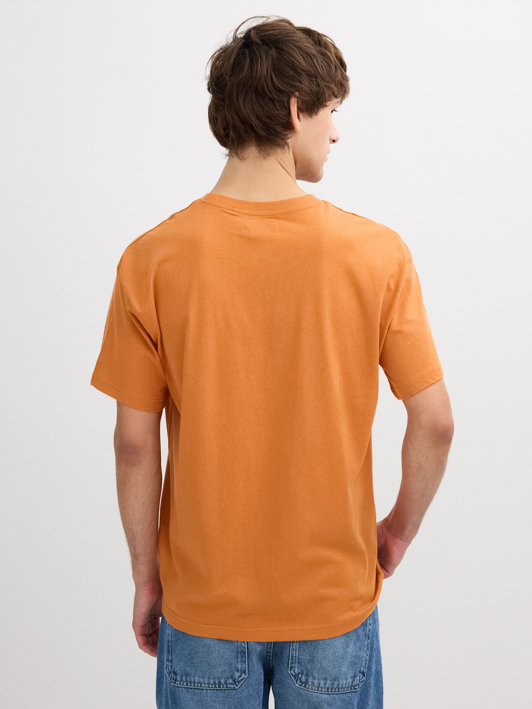 Inside logo t-shirt cinnamon middle front view