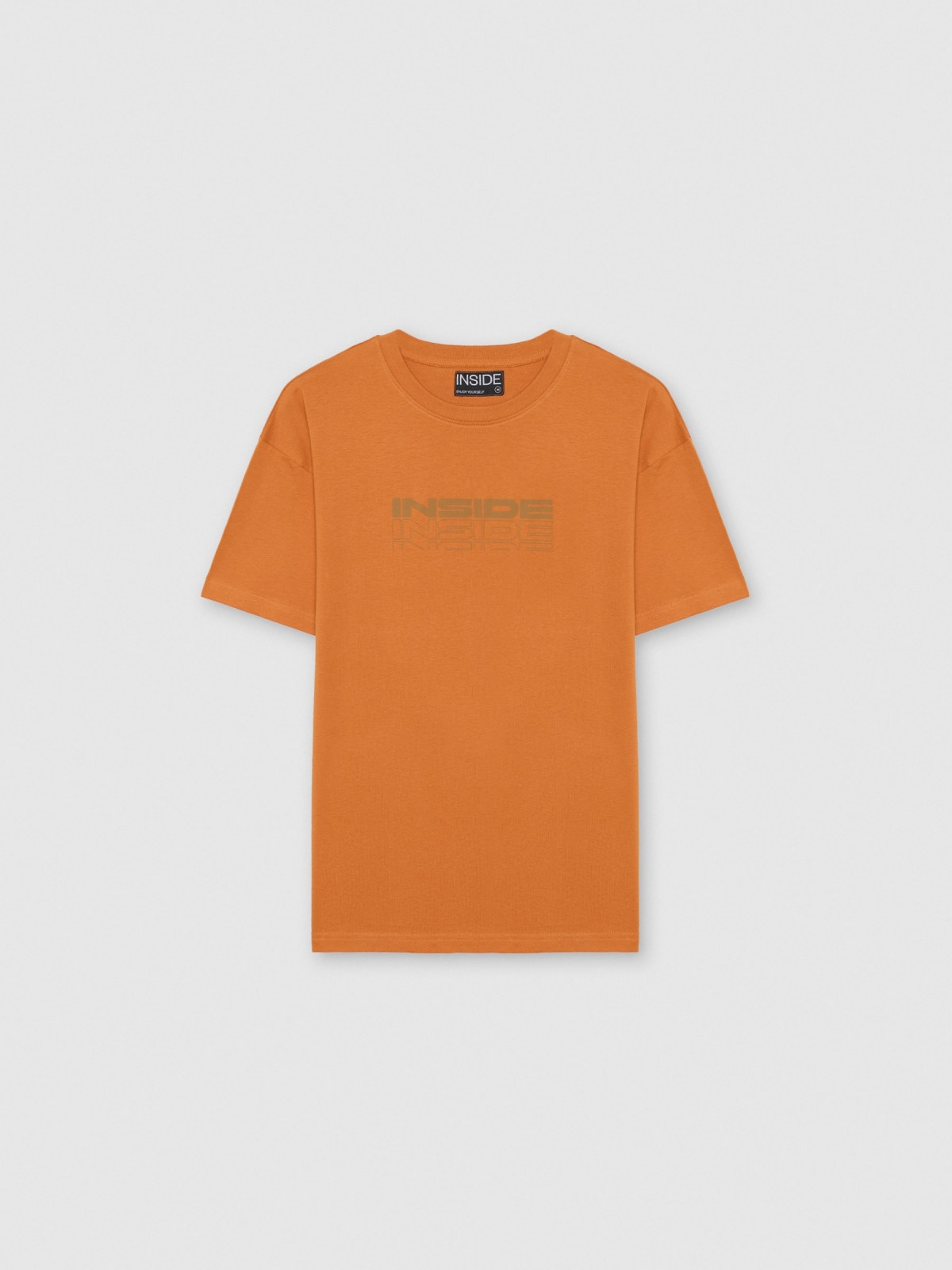 %Pto% Inside logo t-shirt cinnamon front view