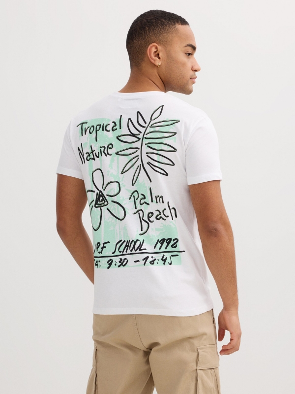 Camiseta Palm Beach blanco vista media trasera