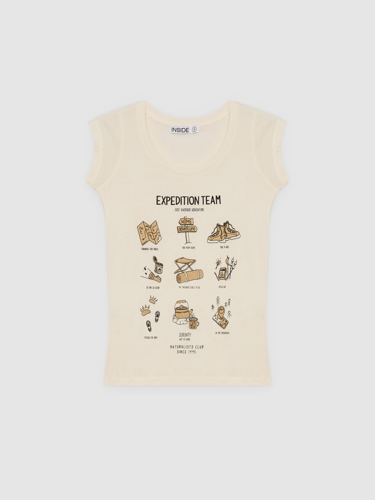 %Pto% Camiseta algodão expedição off white vista frontal