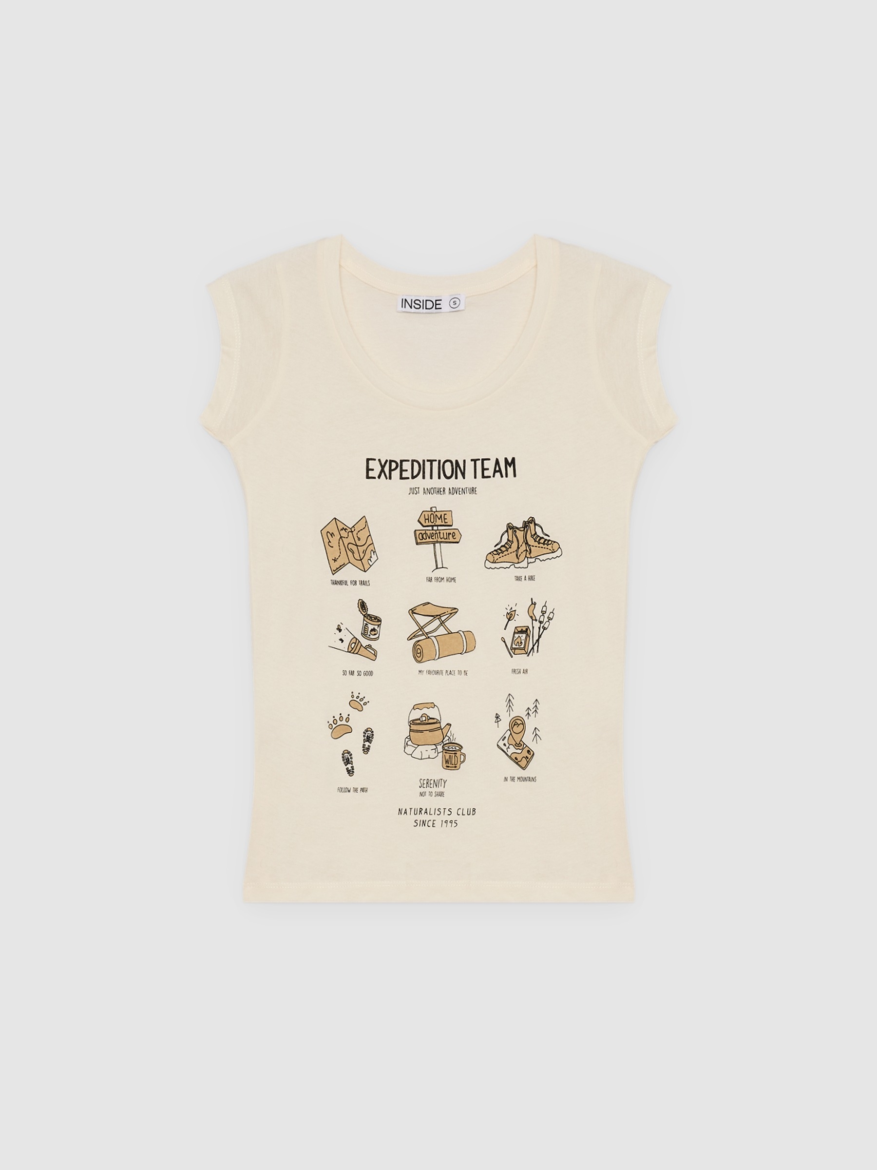 Cotton expedition t-shirt off white middle front view