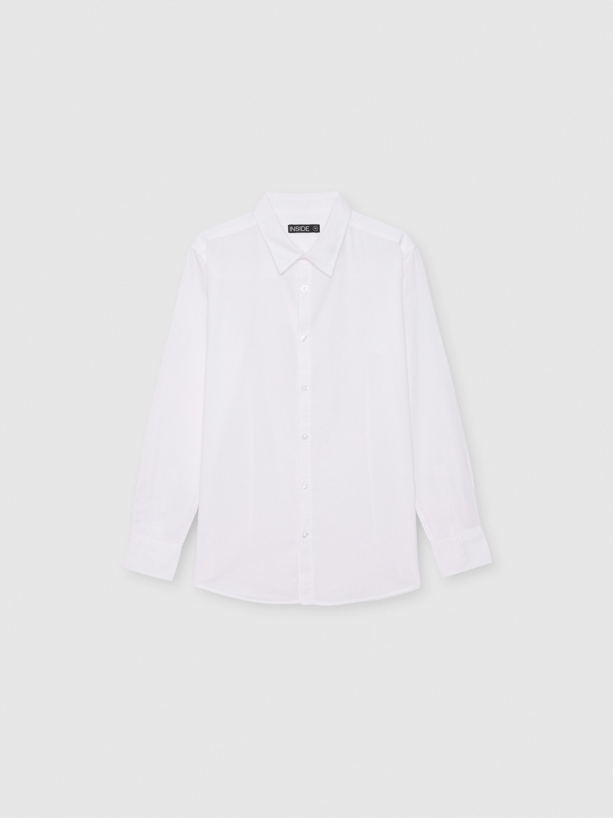 %Pto% Long sleeve linen shirt off white front view