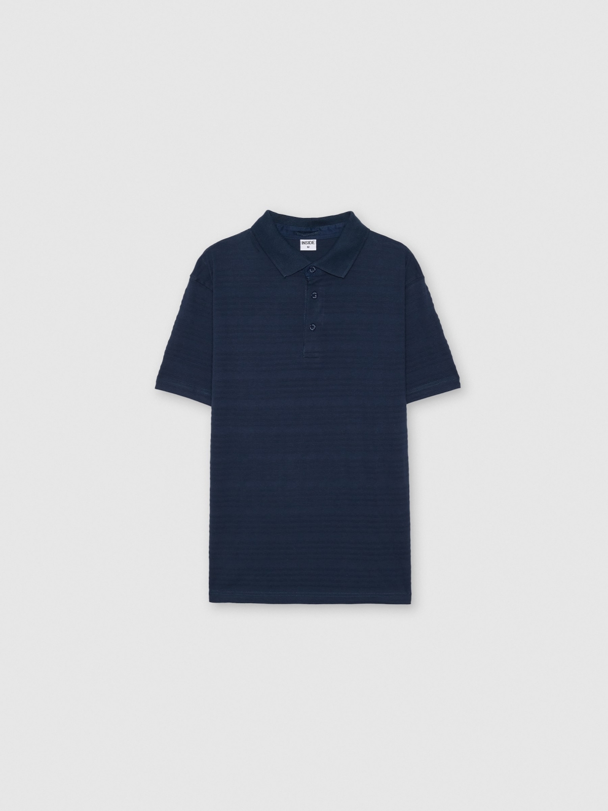 %Pto% Basic embossed striped polo navy front view