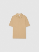 %Pto% Ribbed basic polo sand front view