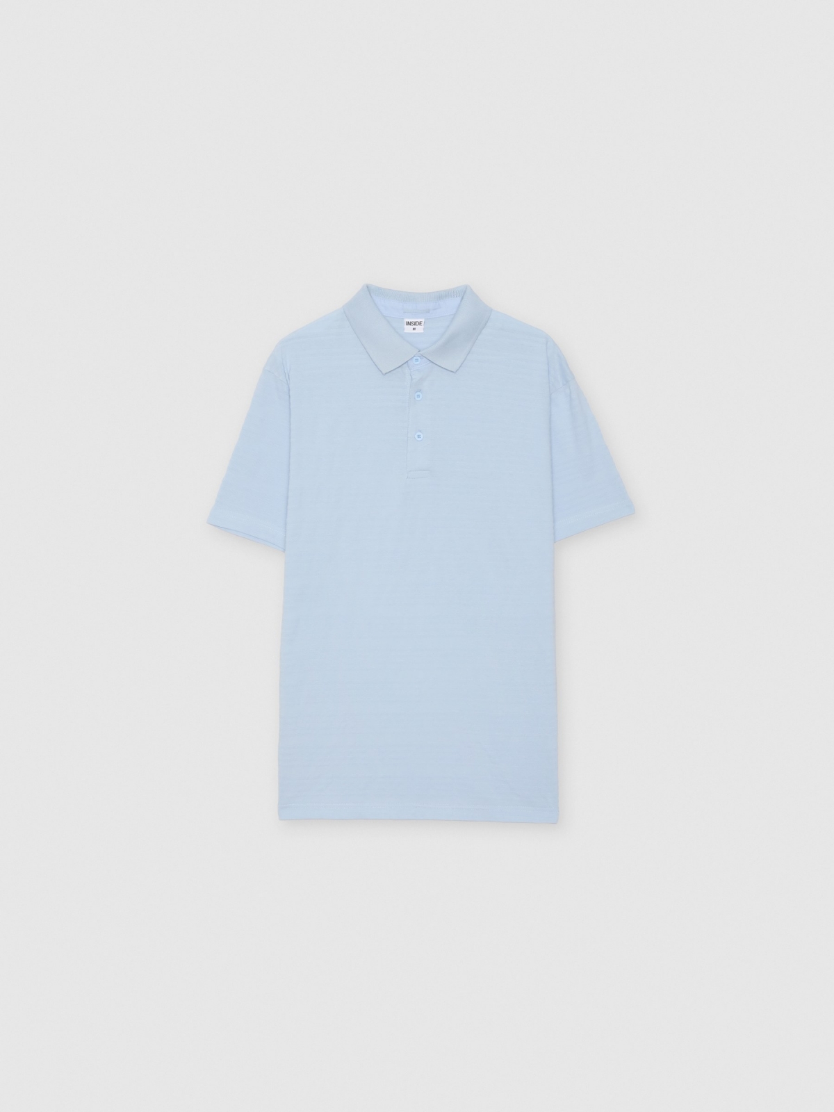 %Pto% Basic embossed striped polo light blue front view