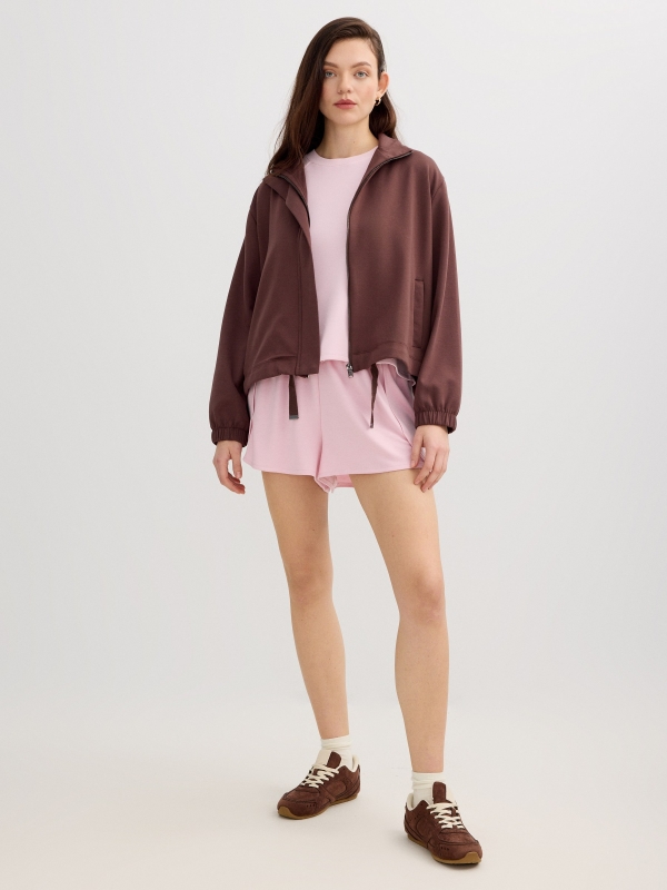 Pink modal t-shirt light pink front view