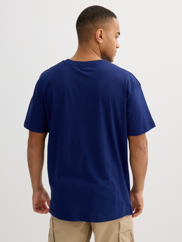 Camiseta azul Error 404 azul vista media trasera