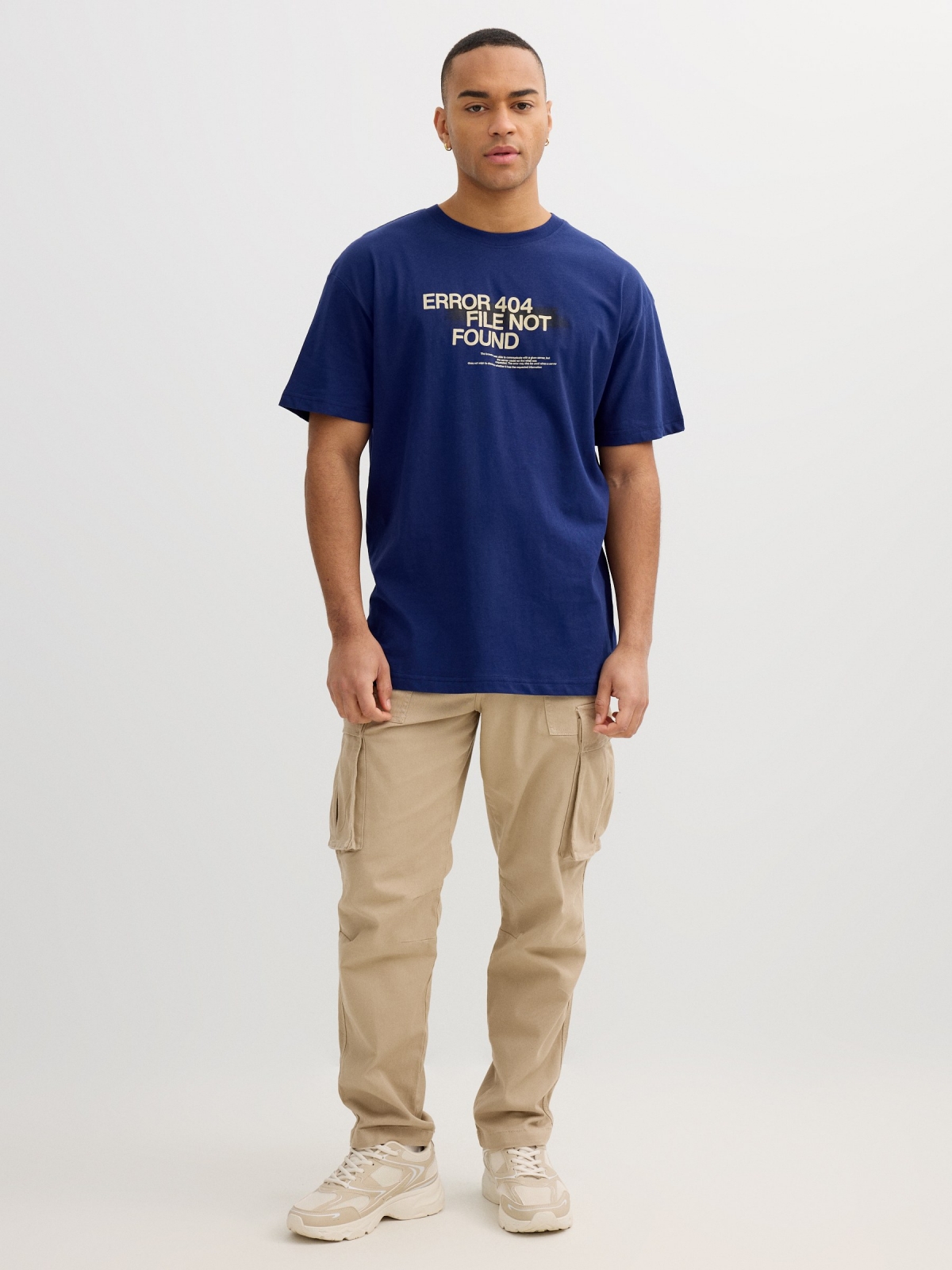 Camiseta azul Erro 404 azul vista geral frontal