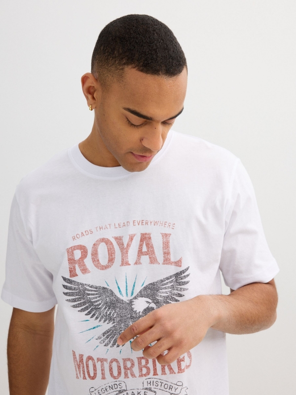 White Motorbike T-shirt white detail view