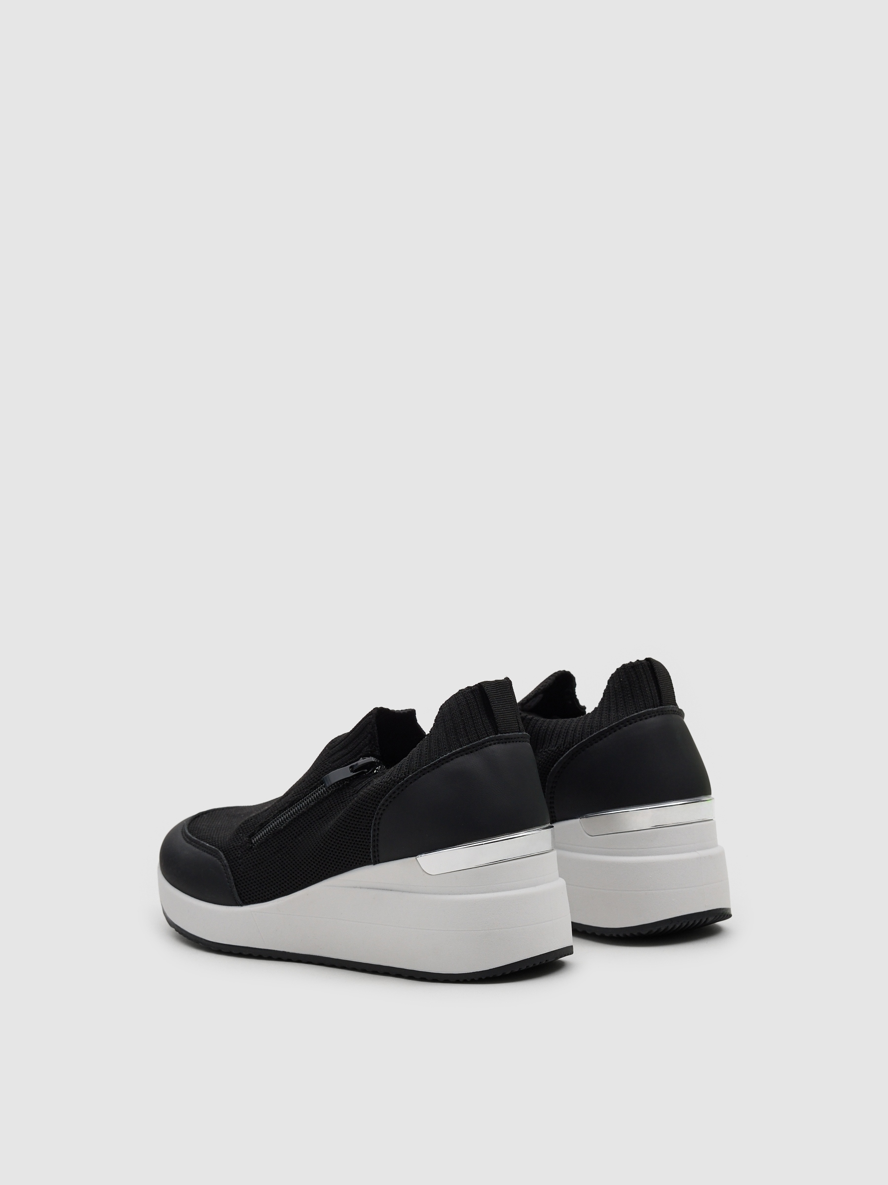 Black nylon wedge sports shoe black