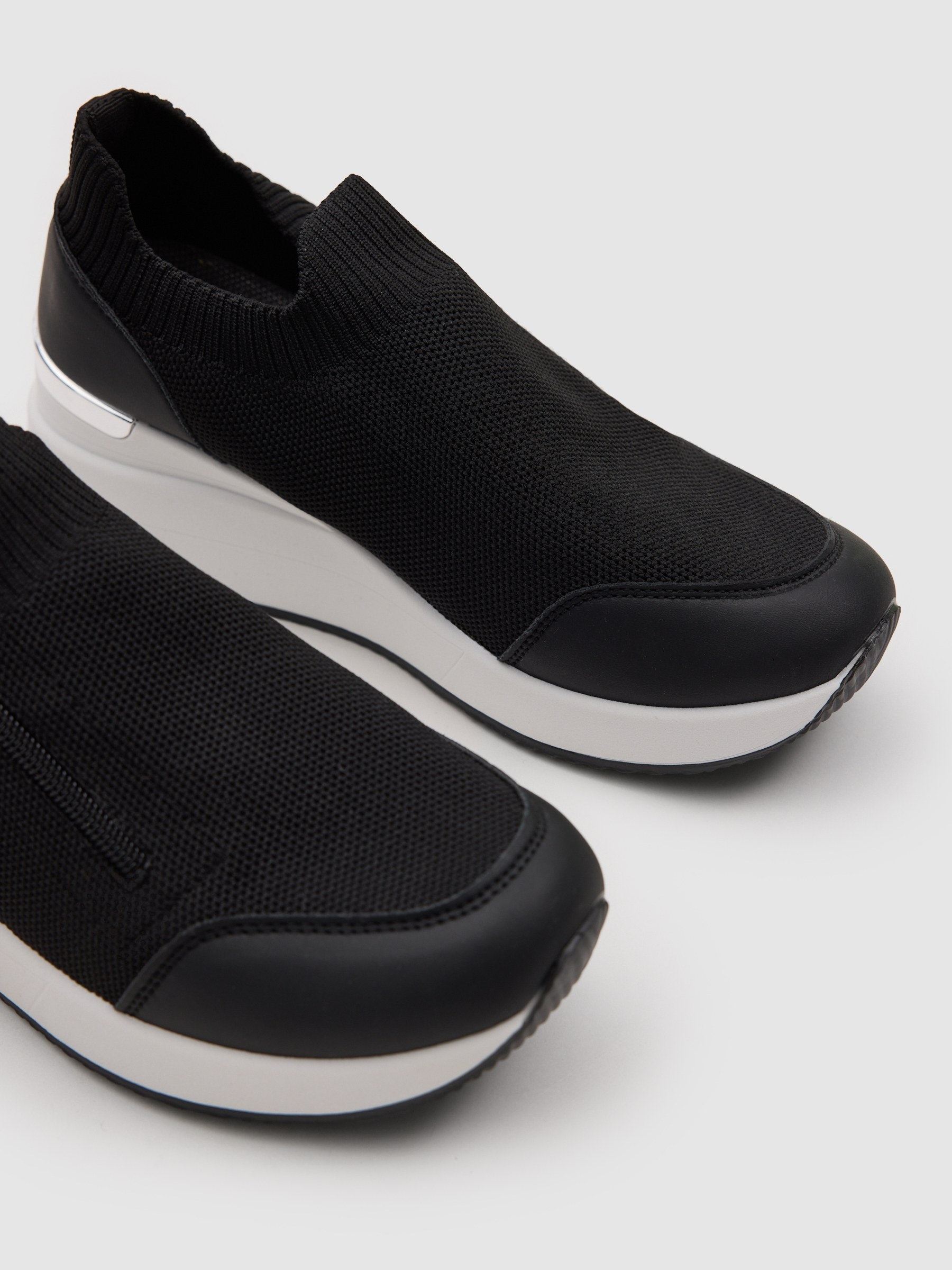 Black nylon wedge sports shoe black