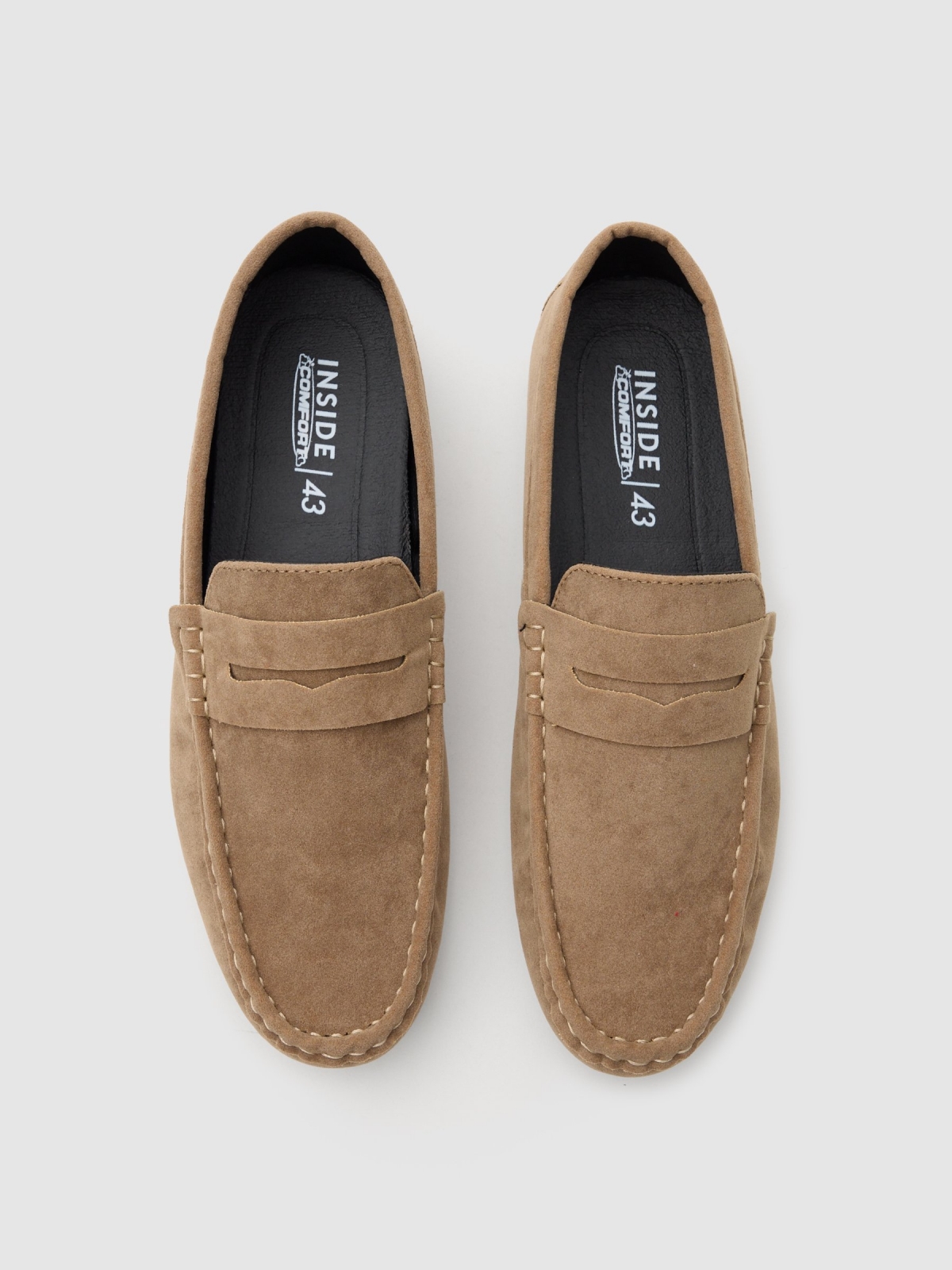 Microfiber moccasin sand zenithal view
