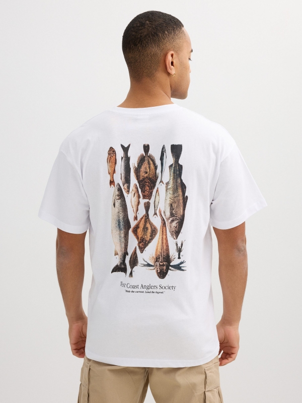 White West Coast t-shirt white middle back view