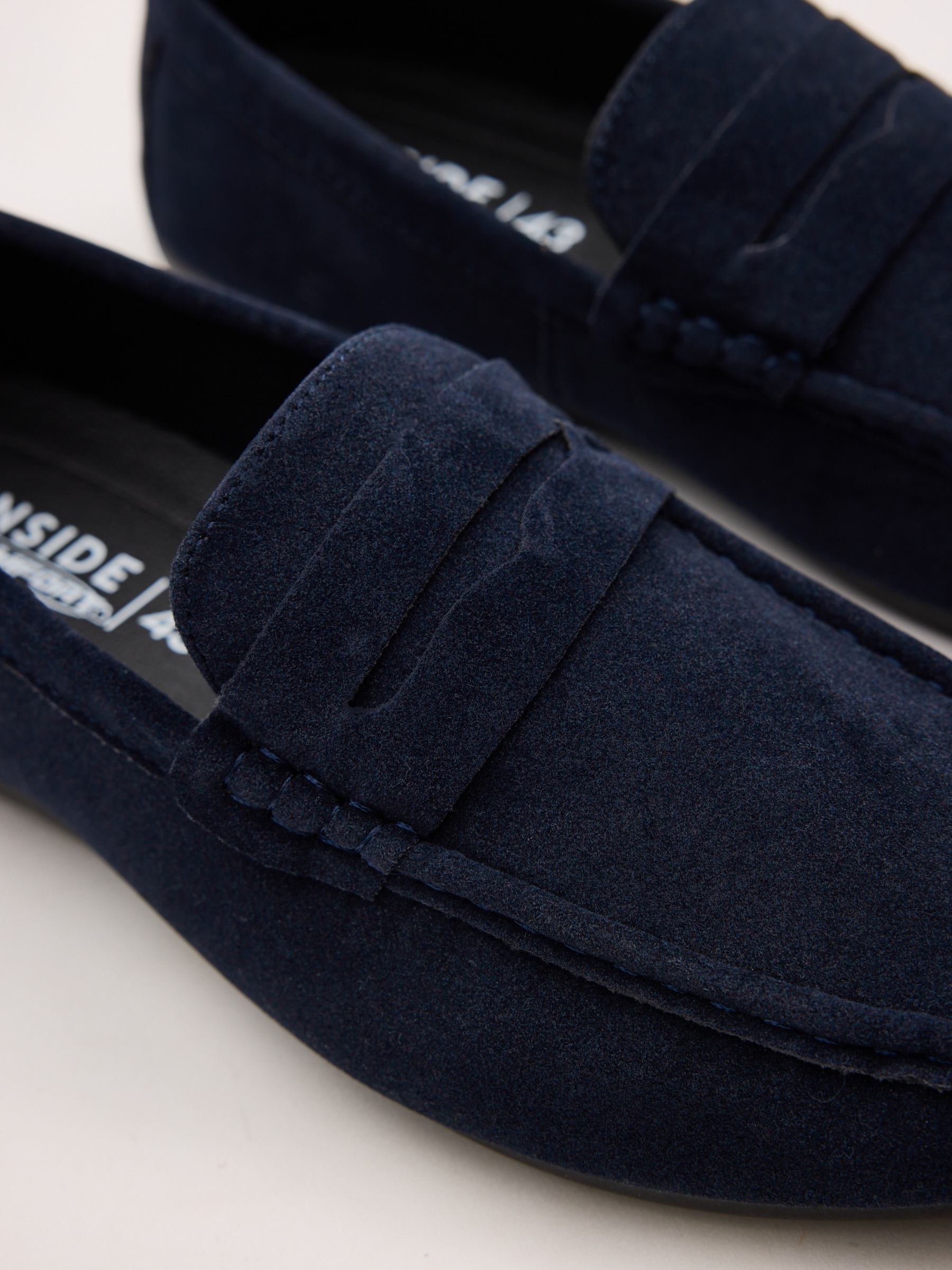 Microfiber and rubber moccasin navy