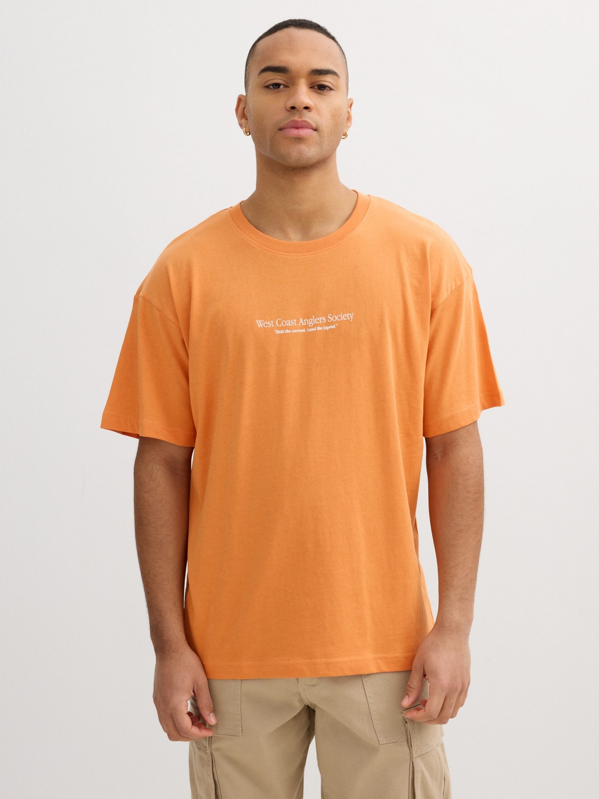Camiseta West Coast coral vista media frontal