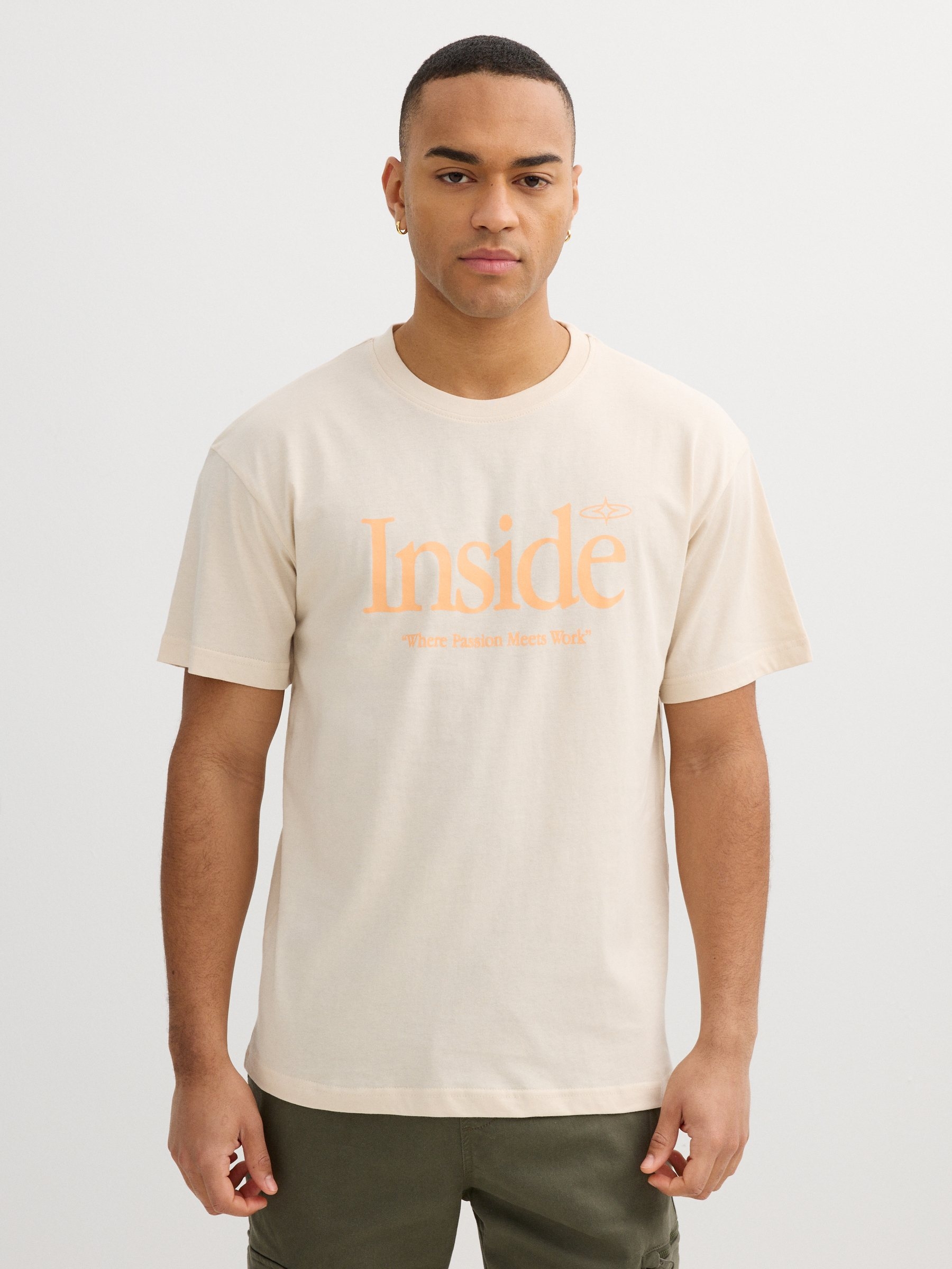 Inside t-shirt raw middle front view