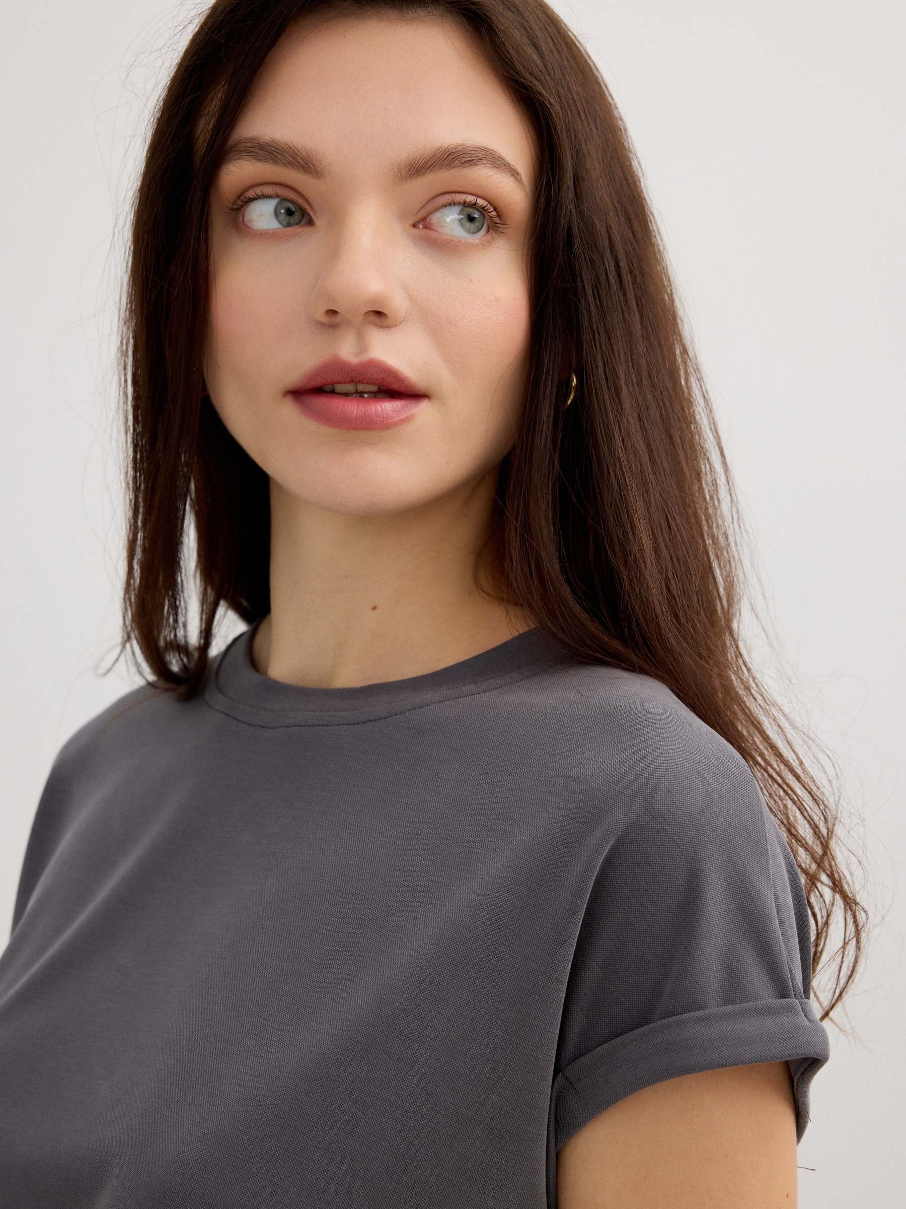 Camiseta sin mangas de algodón gris medio vista media frontal