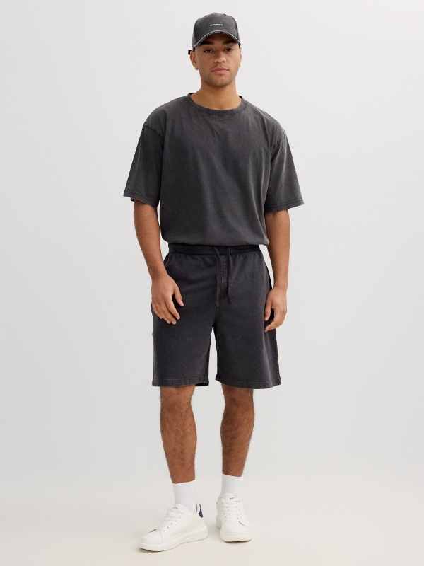 Bermuda deportiva felpa con cordones