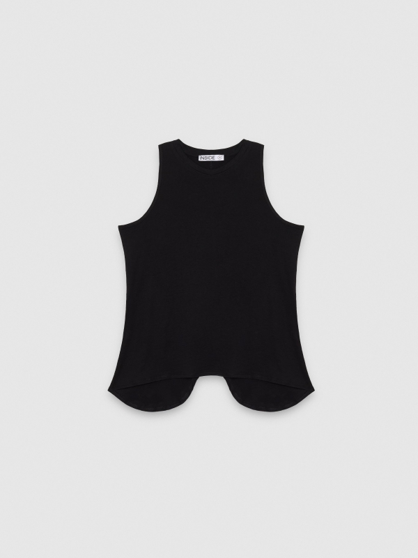  Camiseta abertura espalda negro vista frontal