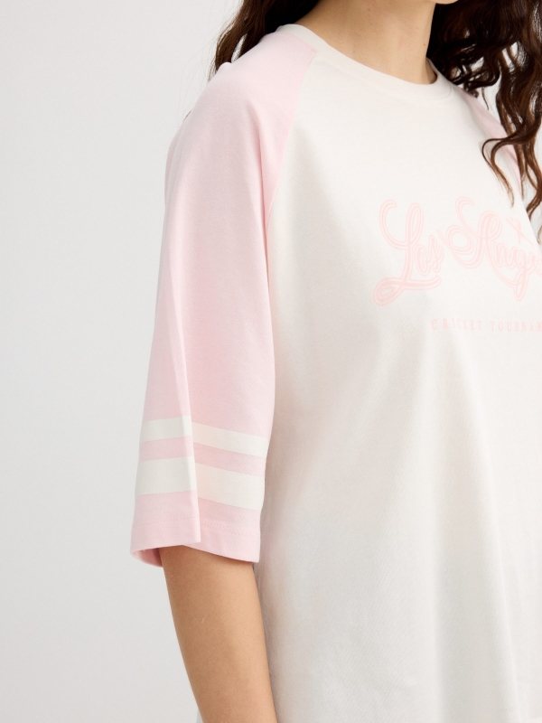 Camiseta de algodão manga curta oversize off white vista detalhe