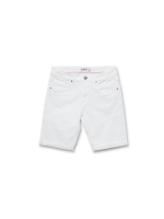 %Pto% Gabardina slim bege Bermuda branco vista frontal