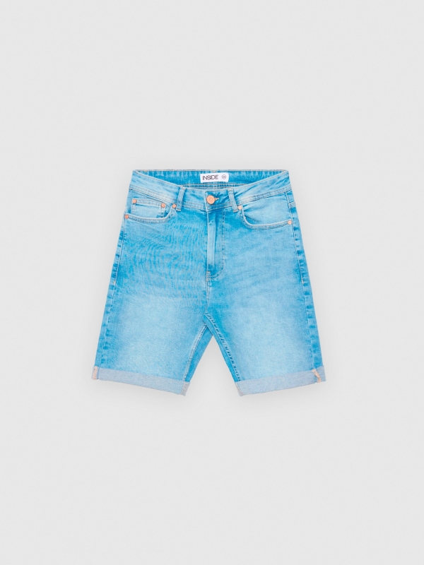  Bermudas denim skinny cinco bolsillos azul vista frontal