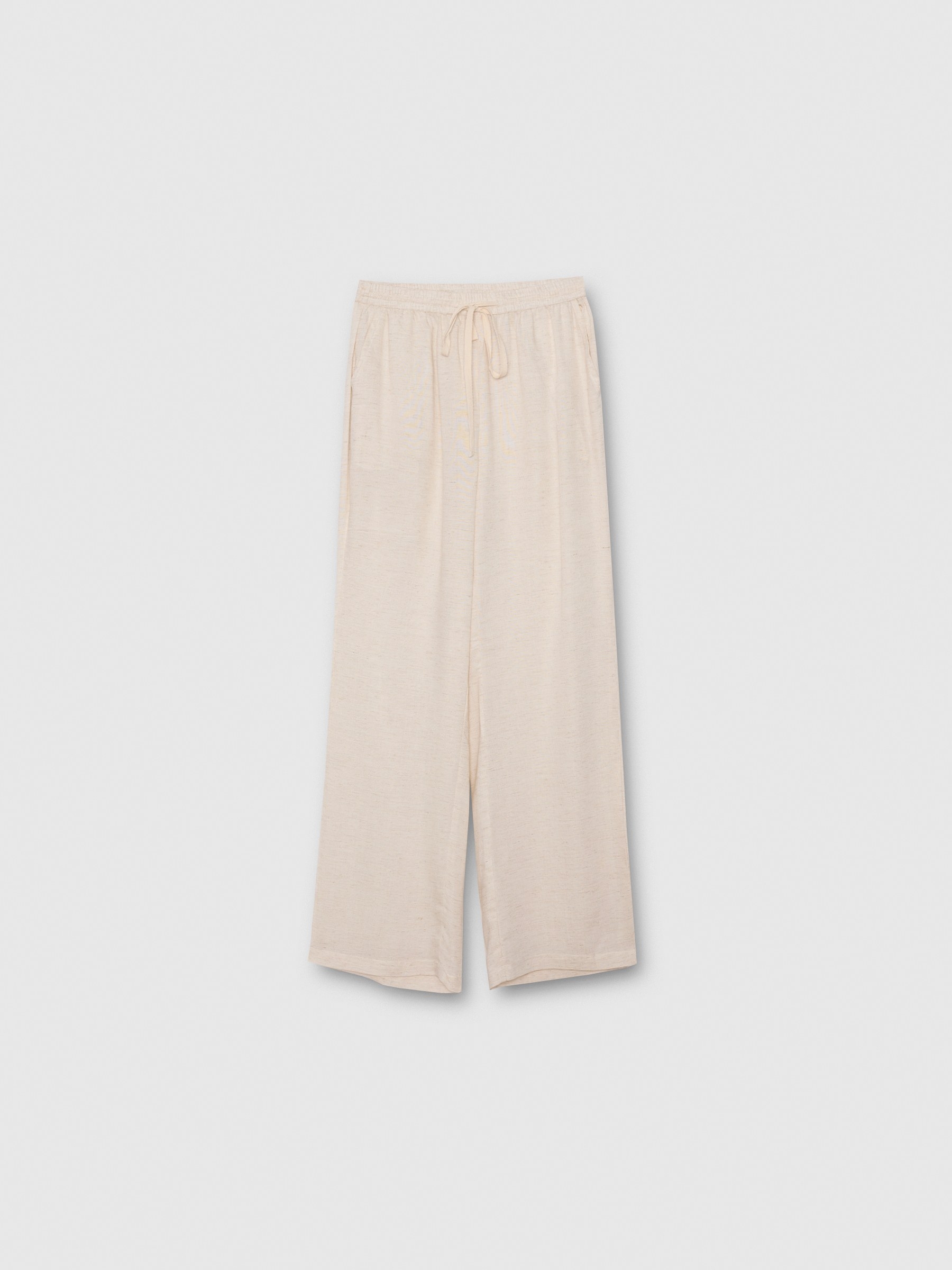 Pantalón lino fluido tiro alto