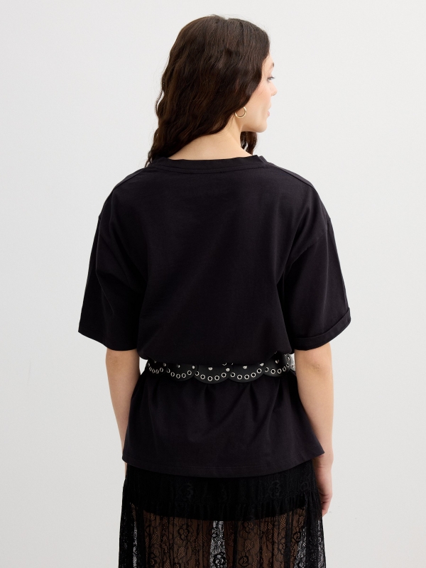 Oversize Queen T-shirt black middle back view