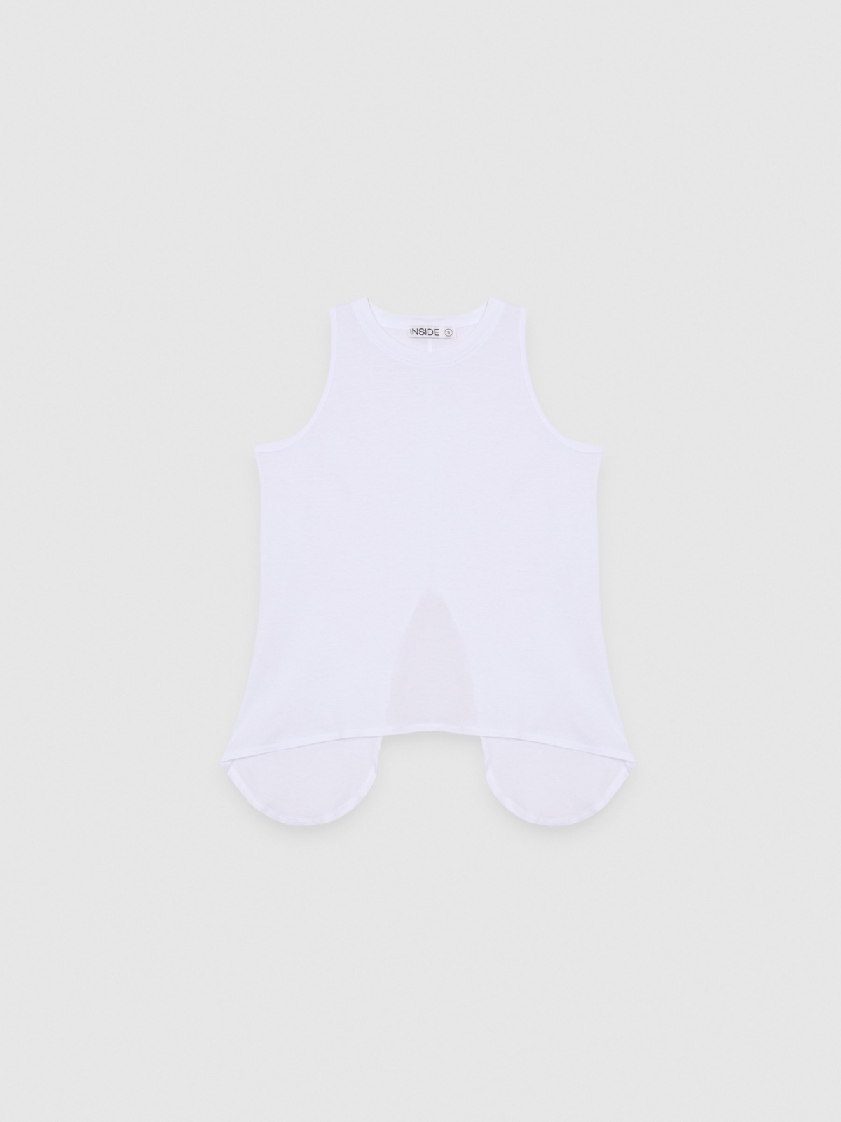 %Pto% T-shirt with back opening white front view