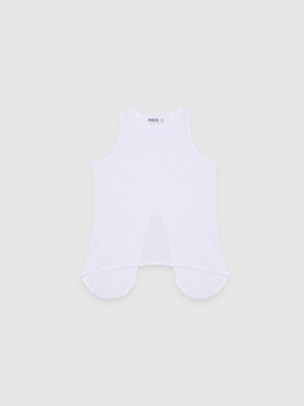  Camiseta abertura espalda blanco vista frontal