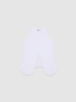 %Pto% Camiseta abertura nas costas branco vista frontal