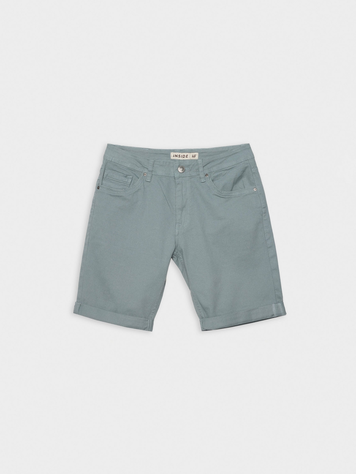 %Pto% Bermuda slim gabardina gris vista frontal