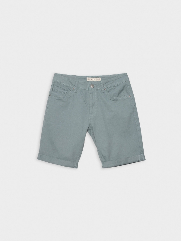  Bermuda slim gabardina gris vista frontal