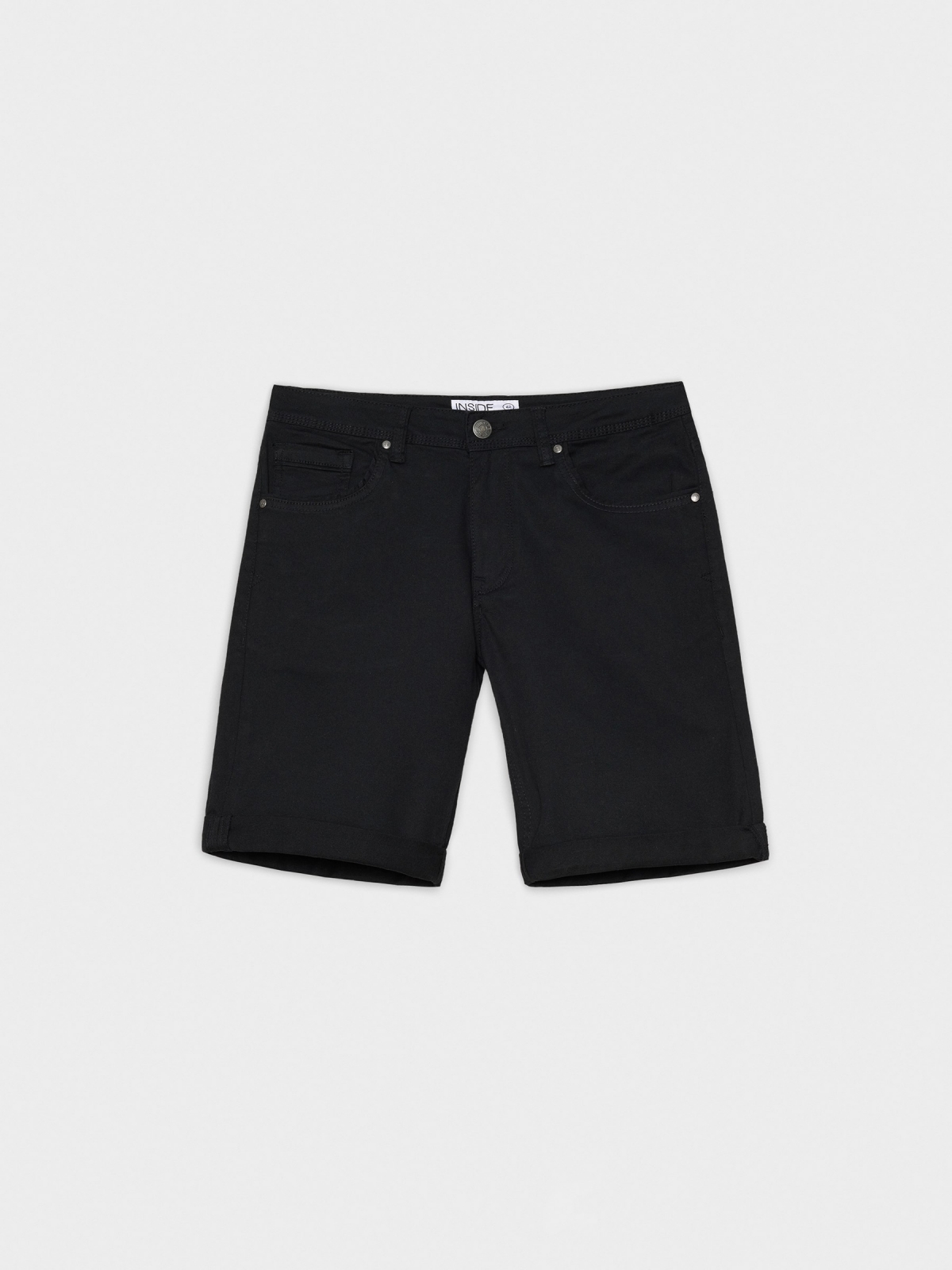 %Pto% Bermuda slim gabardina negro vista frontal