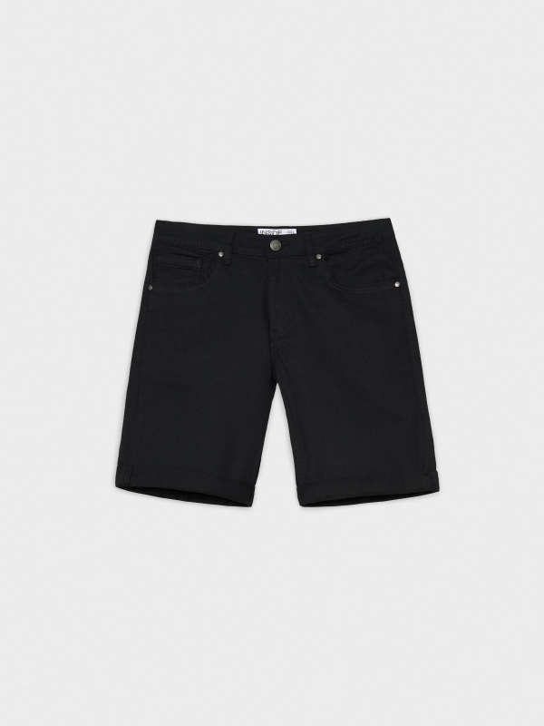  Bermuda slim gabardine black front view