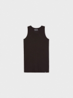 %Pto% Basic ribbed tank top black front view