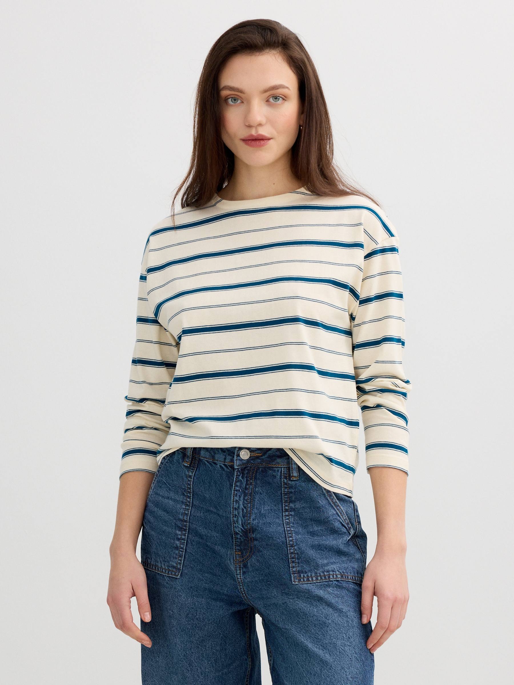 Long sleeve cotton striped t-shirt