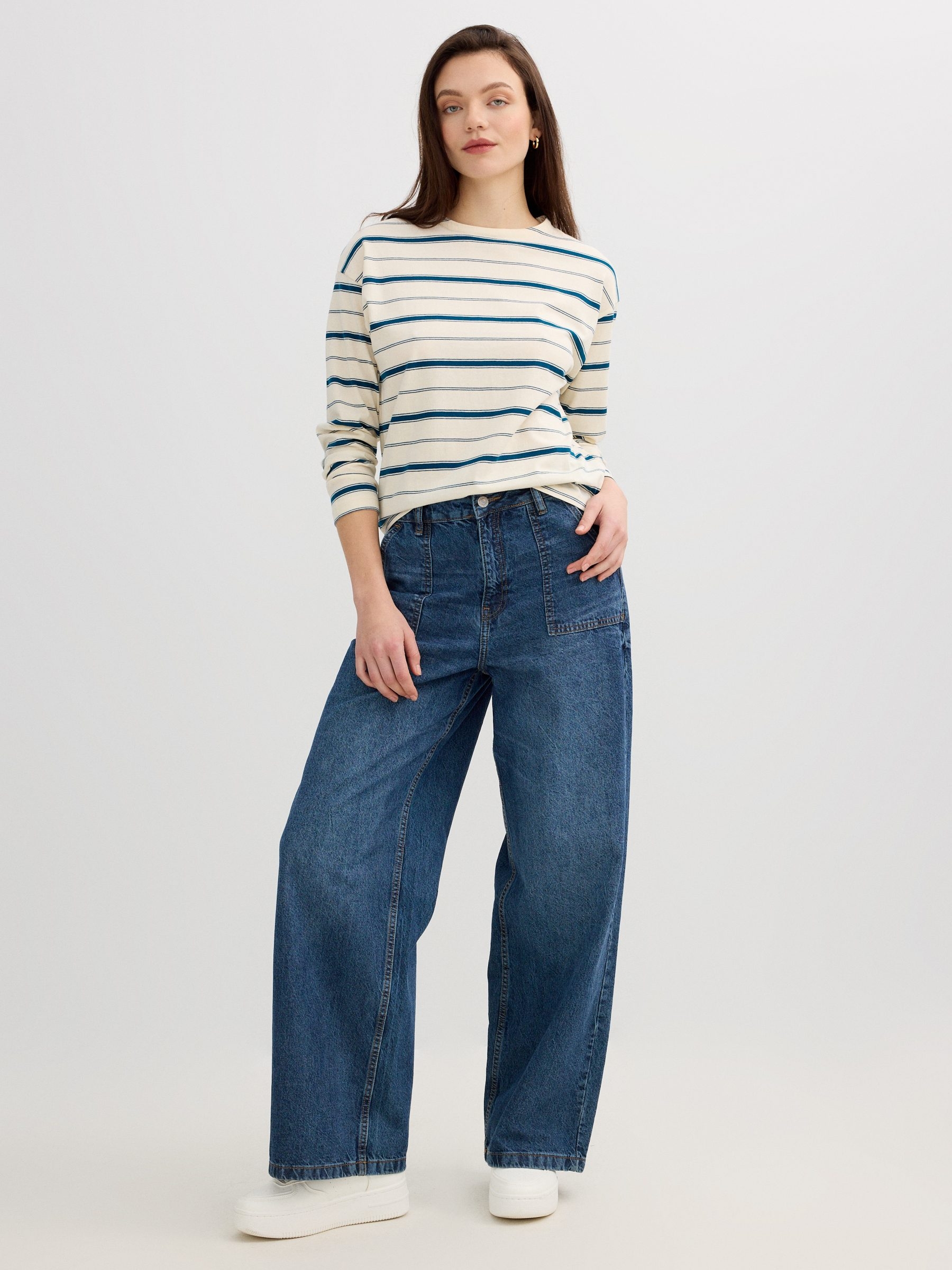 Long sleeve cotton striped t-shirt