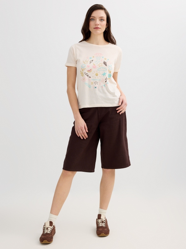 Camiseta gráfica de algodão off white vista geral frontal