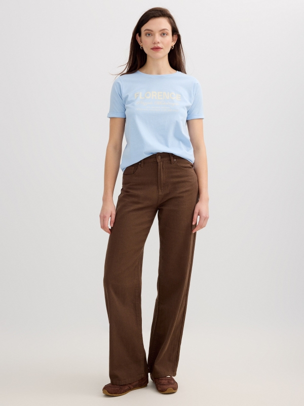 Blue Florence t-shirt light blue front view