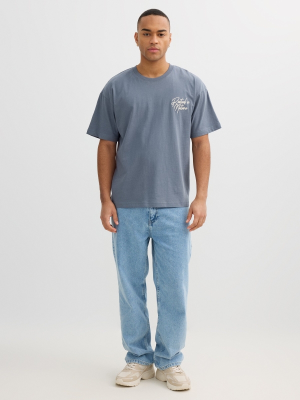 Nature cotton t-shirt grey front view