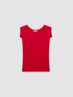 %Pto% Black slim basic t-shirt carmine front view