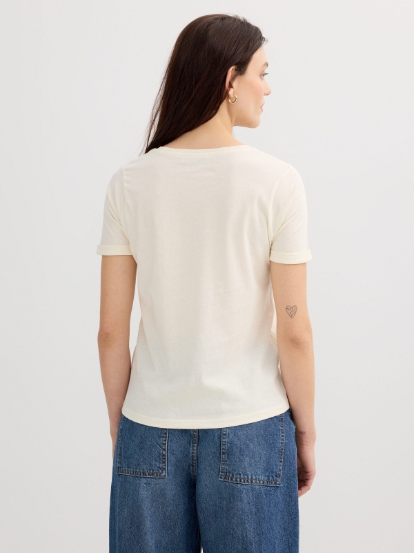 Cotton Cheers T-shirt off white middle back view