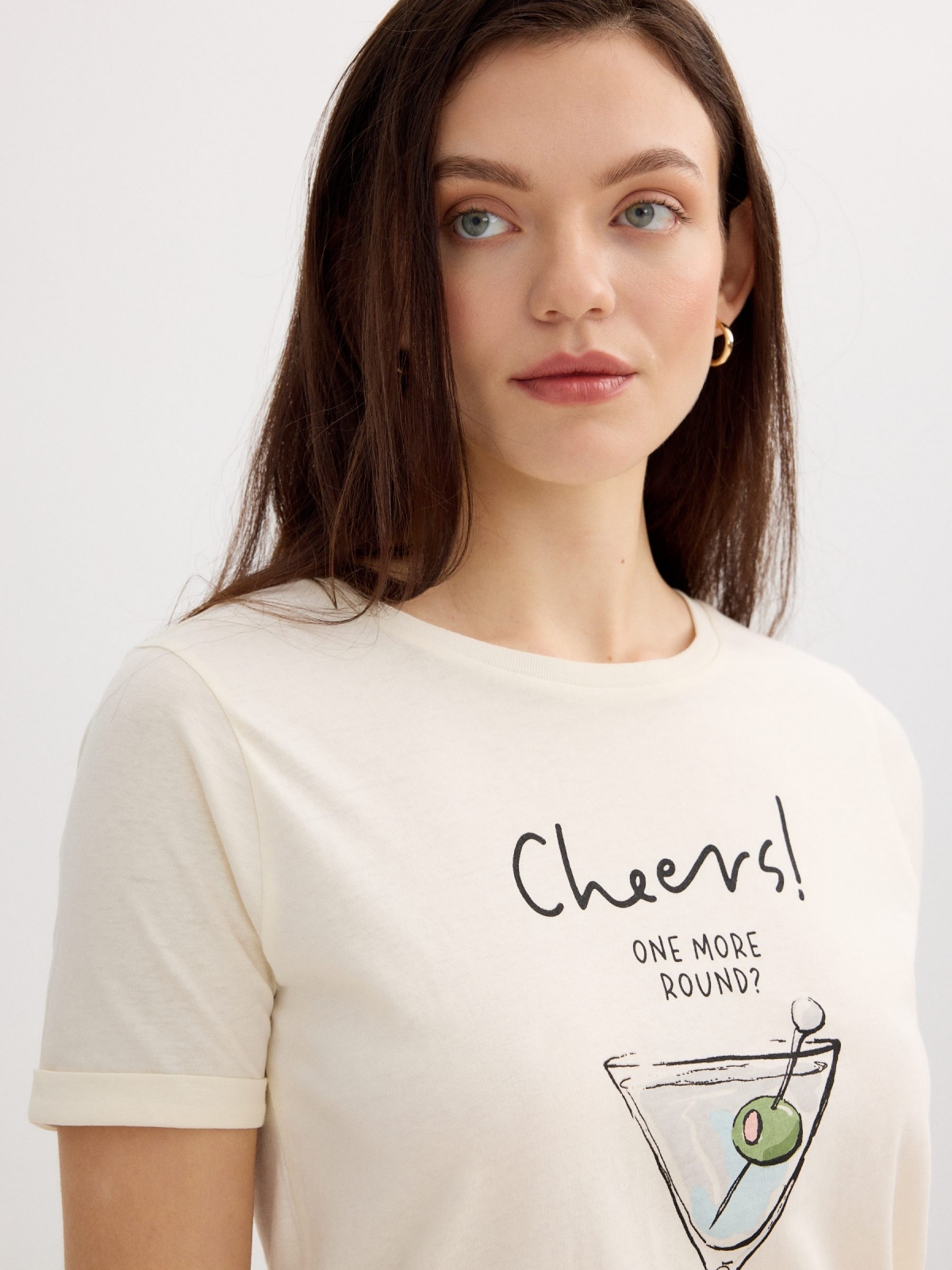 Cotton Cheers T-shirt off white detail view