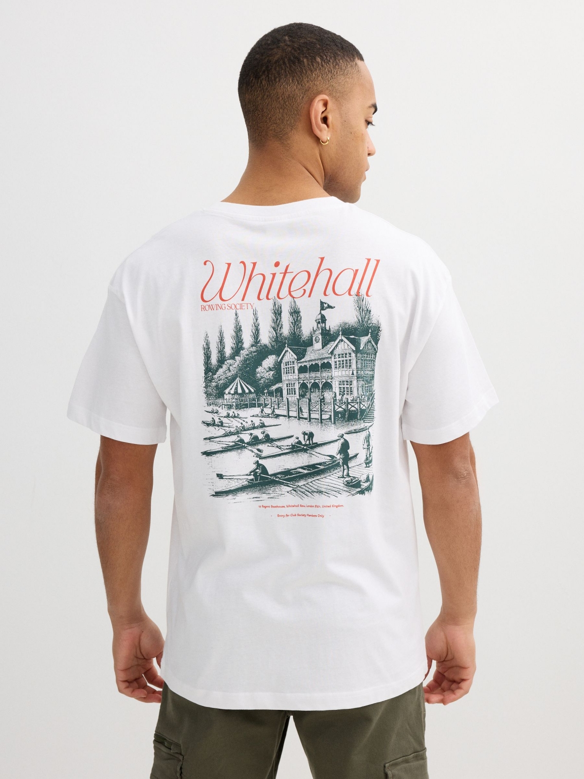 Camiseta blanca Whitehall blanco vista media trasera