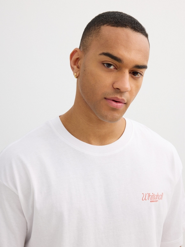 Camiseta blanca Whitehall blanco vista detalle