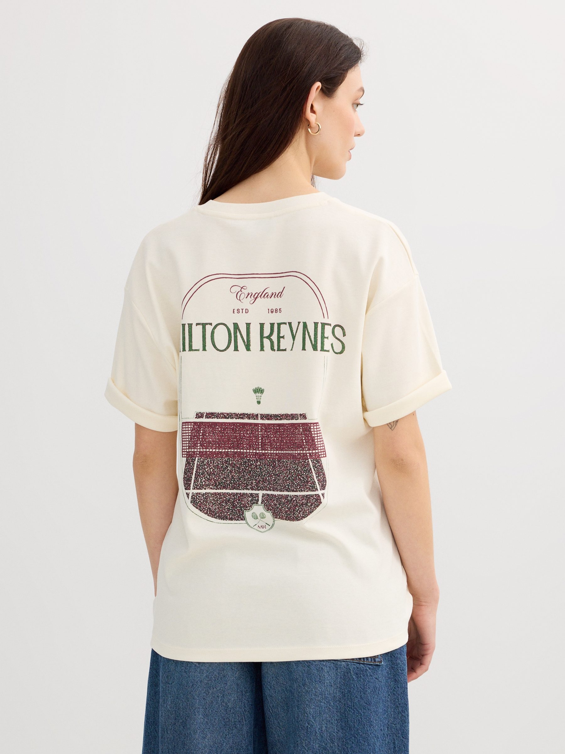 Cotton sports shirt off white middle front view