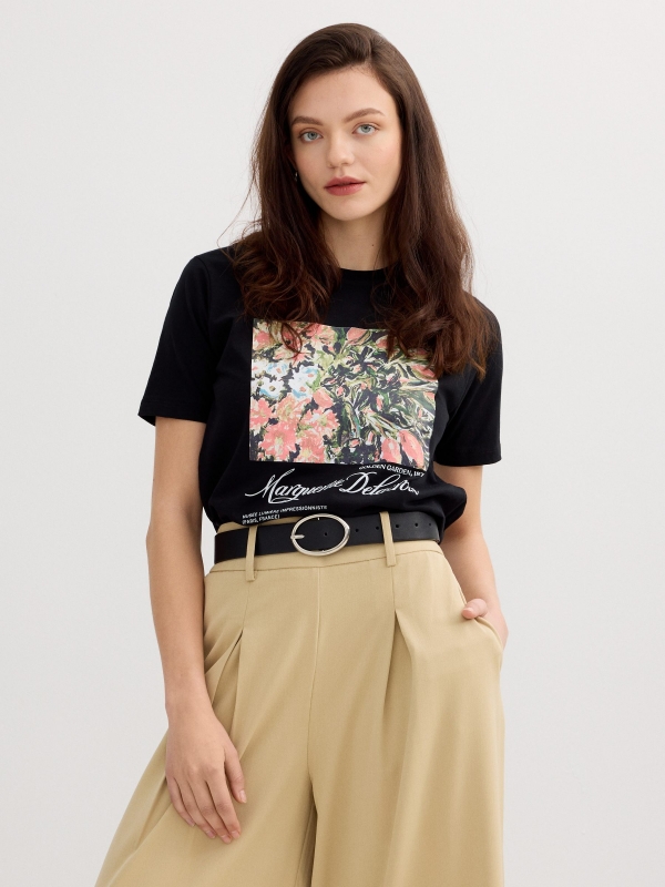Camiseta floral algodão