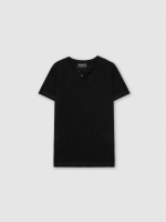 %Pto% Basic beige t-shirt black front view