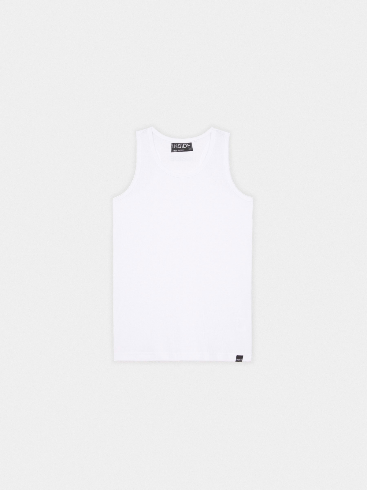 %Pto% Basic ribbed tank top white front view